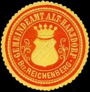 Seller image for Siegelmarke Gemeindeamt Alt-Harzdorf Bezirk Reichenberg for sale by Veikkos