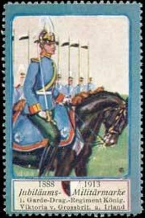 Bild des Verkufers fr Reklamemarke 1. Garde-Dragoner-Regiment Knigin Viktoria von Grobritannien und Irland zum Verkauf von Veikkos