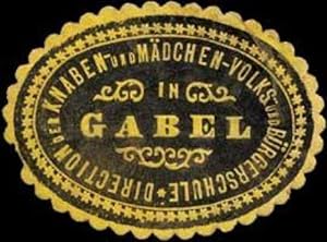 Imagen del vendedor de Siegelmarke Direction der Knaben- und Mdchen-Vokls- und Brgerschule in Gabel a la venta por Veikkos