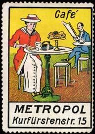 Bild des Verkufers fr Reklamemarke Metropol Cafe zum Verkauf von Veikkos