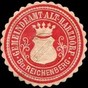 Seller image for Siegelmarke Gemeindeamt Alt-Harzdorf - Bezirk Reichenberg for sale by Veikkos