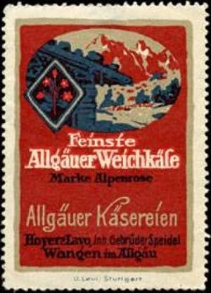 Seller image for Reklamemarke Allguer Kse Marke: Alpenrose for sale by Veikkos