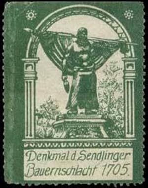 Bild des Verkufers fr Reklamemarke Denkmal der Sendlinger Bauernschlacht 1705 zum Verkauf von Veikkos