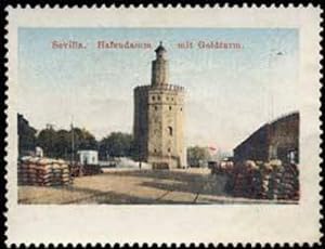 Imagen del vendedor de Reklamemarke Hafendamm mit Goldturm a la venta por Veikkos