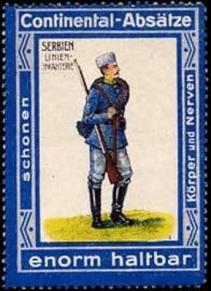 Bild des Verkufers fr Reklamemarke Linien-Infanterie Serbien zum Verkauf von Veikkos
