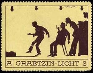 Bild des Verkufers fr Reklamemarke Beim Tanz - Graetzin-Licht zum Verkauf von Veikkos