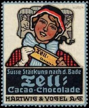 Imagen del vendedor de Reklamemarke Strkung nach dem Bade Tell Schokolade a la venta por Veikkos