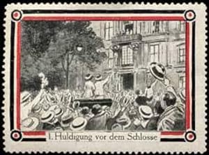 Seller image for Reklamemarke Huldigung vor dem Schlosse for sale by Veikkos