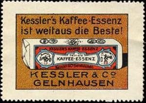 Bild des Verkufers fr Reklamemarke Kesslers Kaffee - Essenz ist weitaus die Beste ! zum Verkauf von Veikkos