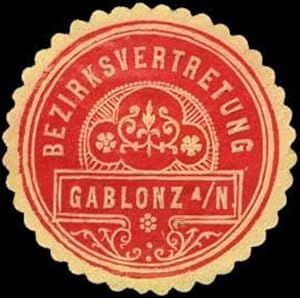 Bild des Verkufers fr Siegelmarke Bezirksvertretung Gablonz a/N. zum Verkauf von Veikkos