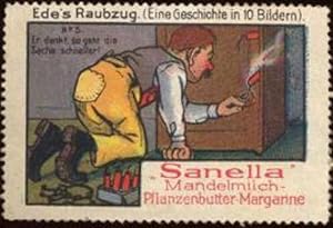 Image du vendeur pour Reklamemarke Edes Sanella Margarine Raubzug mis en vente par Veikkos