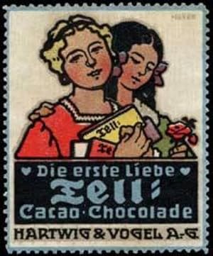 Imagen del vendedor de Reklamemarke Die erste Liebe Wilhelm Tell Schokolade a la venta por Veikkos