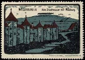 Image du vendeur pour Reklamemarke Alte Stadtmauer mit Wülzburg mis en vente par Veikkos