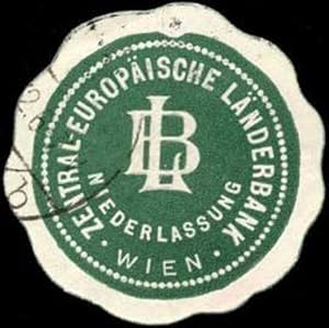 Bild des Verkufers fr Siegelmarke Zentral-Europische Lnderbank-Niederlassung Wien zum Verkauf von Veikkos