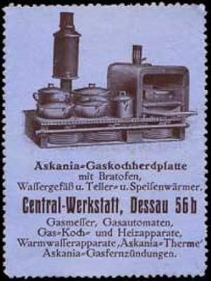 Imagen del vendedor de Reklamemarke Askania-Gaskochherdplatte a la venta por Veikkos