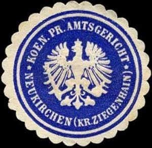 Bild des Verkufers fr Siegelmarke Koeniglich Preussisches Amtsgericht - Neukirchen (Kreis Ziegenhain) zum Verkauf von Veikkos