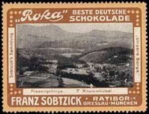 Bild des Verkufers fr Reklamemarke Krummhbel-Riesengebirge zum Verkauf von Veikkos