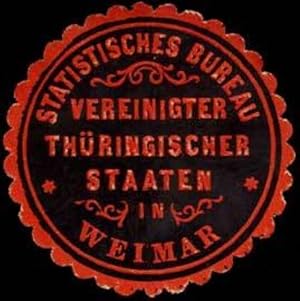 Bild des Verkufers fr Siegelmarke Statistisches Bureau Vereinigter Thringischer Staaten in Weimar (Statistik) zum Verkauf von Veikkos