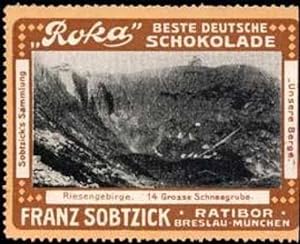 Bild des Verkufers fr Reklamemarke Grosse Schneegrube-Riesengebirge zum Verkauf von Veikkos