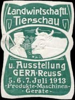 Seller image for Reklamemarke Landwirtschaftliche Tierschau und Ausstellung for sale by Veikkos