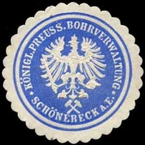 Bild des Verkufers fr Siegelmarke K: Pr.Bohrverwaltung Schnebeck an der Elbe zum Verkauf von Veikkos