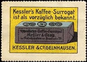 Bild des Verkufers fr Reklamemarke Kesslers Kaffee - Surrogat ist als vorzglich bekannt. zum Verkauf von Veikkos