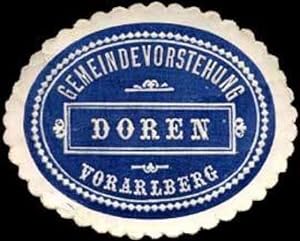 Bild des Verkufers fr Siegelmarke Gemeindevorstehung Doren - Vorarlberg zum Verkauf von Veikkos