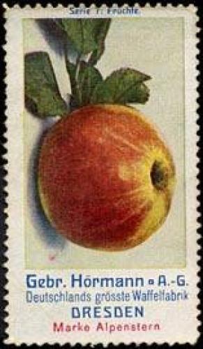 Bild des Verkufers fr Reklamemarke Frchte - Apfel zum Verkauf von Veikkos