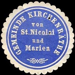 Imagen del vendedor de Siegelmarke Gemeinde Kirchenrthe von St. Nicolai und Marien a la venta por Veikkos