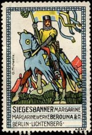 Image du vendeur pour Reklamemarke Siegesbanner Margarine fr den Ritter mis en vente par Veikkos