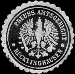 Bild des Verkufers fr Siegelmarke Preussisches Amtsgericht - Recklinghausen zum Verkauf von Veikkos
