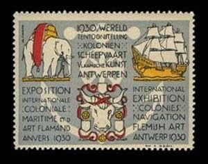 Imagen del vendedor de Reklamemarke International Exhibition Colonies - Navigation - Flemish Art a la venta por Veikkos