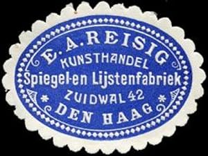 Seller image for Siegelmarke Kunsthandel, Spiegel-en Lijstenfabriek E. A. Reisig - Den Haag for sale by Veikkos