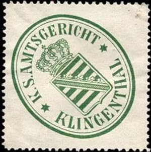 Seller image for Siegelmarke Kniglich Schsische Amtsgericht - Klingenthal for sale by Veikkos