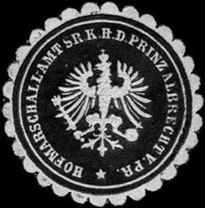 Bild des Verkufers fr Siegelmarke Hofmarschall - Amt Seiner Kniglichen Hoheit des Prinzen Albrecht von Preussen zum Verkauf von Veikkos