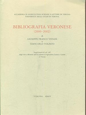 Bild des Verkufers fr Bibliografia veronese (2000-2002) zum Verkauf von Librodifaccia