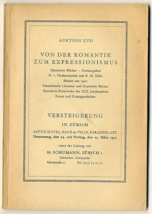 Versteigerung in Zürich, Buch Auktion, illustrierter Katalog, Von der Romantik zum Expressionismus.