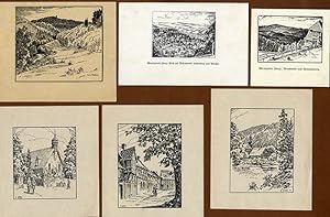 Harz Wernigerode Sammlung von 24 Zeichnungen Grafik Exlibris ab 1930.
