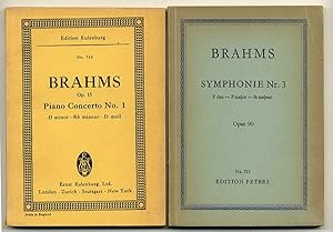 Bild des Verkufers fr Brahms Symphonie Nr. 3. Fdur - F major- fa majeur, Partitur mit Orchesterstimmen, Brahms Piano Concerto Nr. 1 Klavierkonzert Nr. 1 Moll. zum Verkauf von Antiquariat an der Linie 3