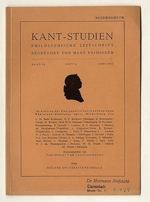 Bild des Verkufers fr Das Universalienproblem im Empirismus - Sonderdruck aus Kant-Studien, Band 52, Heft 4, 1960/61. zum Verkauf von Antiquariat an der Linie 3