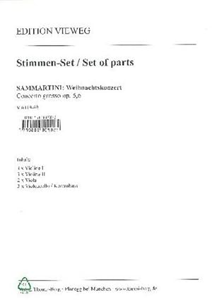 Bild des Verkufers fr Weihnachtskonzert op.5,6für Streichorchester und Bc : Stimmensatz (3-3-2-3) zum Verkauf von AHA-BUCH GmbH