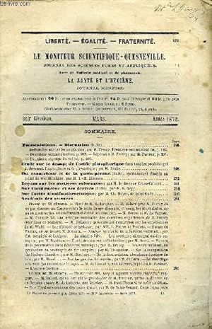 Bild des Verkufers fr Le moniteur scientifique : journal des sciences pures et appliques n 363 - Fermentation, discussion (suite) - Recherches sur les fermentations par M. Fremy, premire communication, Etude sur le dosage de l'acide phosphorique dans tous les produits zum Verkauf von Le-Livre