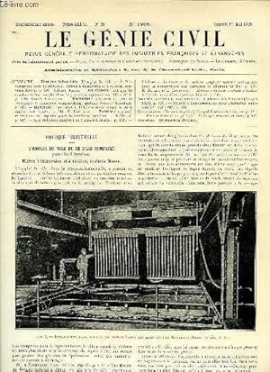 Seller image for Le gnie civil tome LXXVI n 18 - Physique industrielle : l'emploi du vide et de l'air comprim pour la filtration, filtres a immersion et a succion, systme Moore par Lonce Fabre, Art militaire : les gaz de combat et leur emploi dans la guerre for sale by Le-Livre