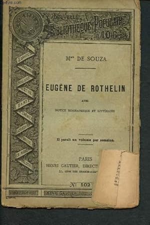 Seller image for Nouvelle bibliothque populaire n102 : Eugne de Rothelin, avec Etude biographique et littraire for sale by Le-Livre