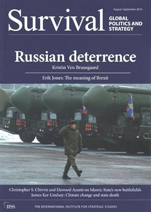 Image du vendeur pour Survival August-September 2016 : Global Politics and Strategy: Russian Deterrence mis en vente par GreatBookPrices