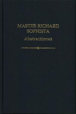 Bild des Verkufers fr Master Richard Sophista : Abstractiones zum Verkauf von GreatBookPrices