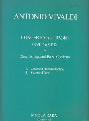 Concerto in a minor, RV 461 for Oboe, Strings and Continuo - Full Score & Set of Parts