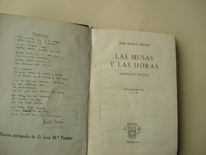 Seller image for Las musas y las horas (Antologa potica) for sale by GALLAECIA LIBROS