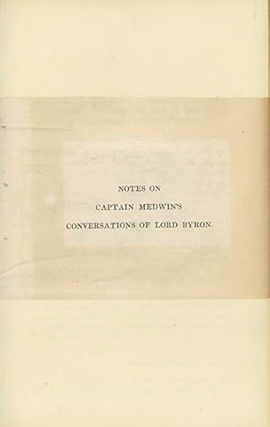 Notes on Captain Medwin's Conversations of Lord Byron