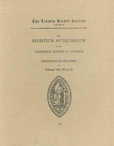 Image du vendeur pour Registrum Antiquissimum of the Cathedral Church of Lincoln, Facs 8-10 mis en vente par GreatBookPrices